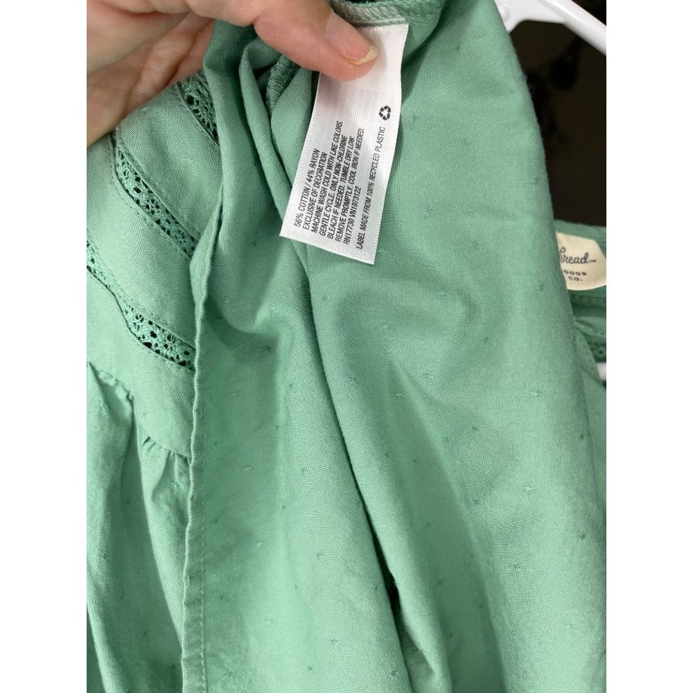 Universal Threads Blouse Green Cotton Bohemian Lace Top Size S Loose Fit Target - Picture 7 of 7